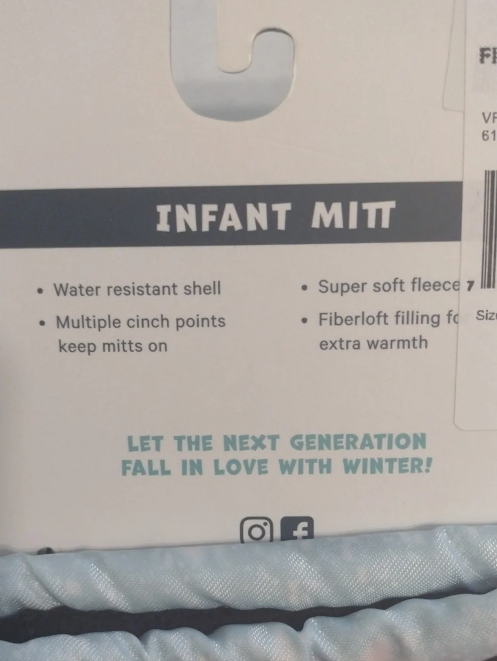 L-Bow Light Blue Infant Mitt (J681)